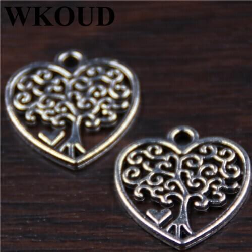 10pcs Silver Color love tree charm series necklace bracelet earrings alloy jewelry pendant A114