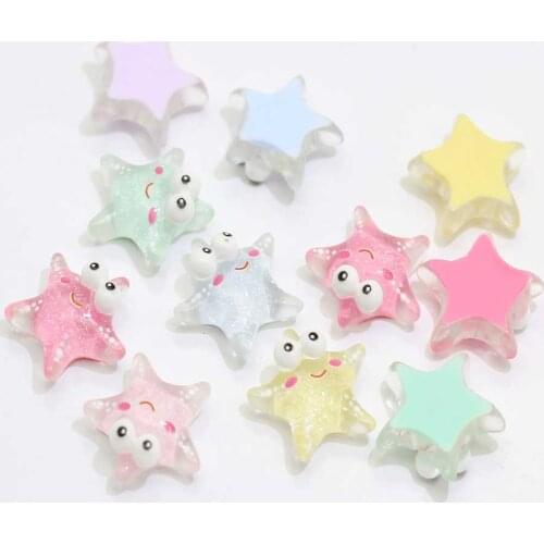 100/50pcs Colorful Kawaii Resin Simulation Small Starfish Crafts Flatback Cabochon Decorative For Phone Diy Accessories