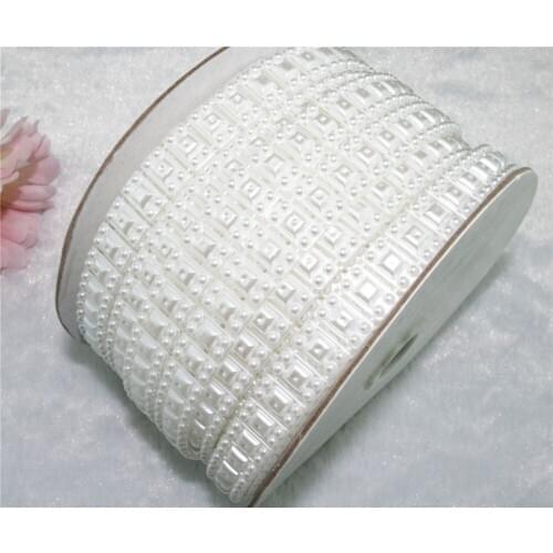 10y 14x7mm White Pearl Chain Trims Sewing Crafts Costume Applique LZ39