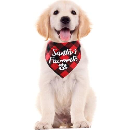 2021 Pet Scarf For Christmas Birthday Gift Cat Dog Pet Neckerchief Cat Dog Christmas Plaid Printing Bandana Bibs Collar Scarf