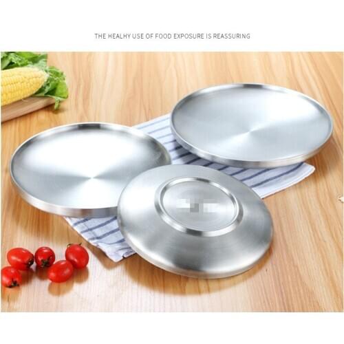 304# stainless steel plate household Double-layer Insulation plate flat bottom