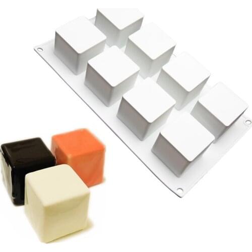 8 Hole Square Mini Silicone Brownie Mold for Oven Silicone Chocolate Molds Ice Cube Tray Jelly Soap Maker Silikone Cake Mould