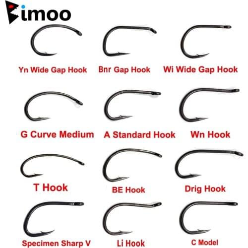 Bimoo 20pcs Europe Matte Black Carp Hooks Thick Wire High Carbon Steel Barbed Curve Shank Yn BN BNR Wi Carp Fishing Hook #2-#10