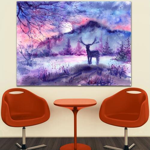 Large size Printing Kycb Deer Canvas Painting Wall art Home Decor Living Room Modern Canvas Print Paintings no frames WLONG