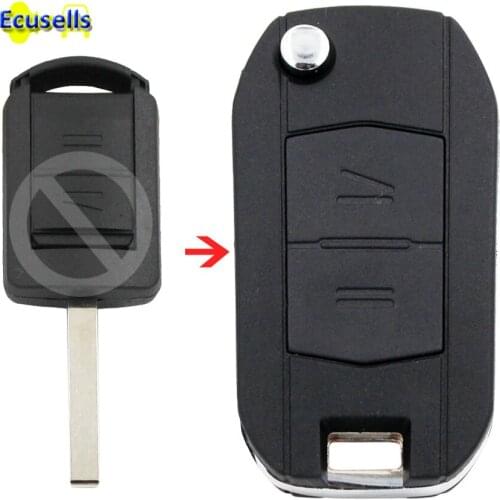 2 BUTTON FLIP KEY CASE UPGRADE FOR VAUXHALL OPEL CORSA C COMBO MERIVA REMOTE KEY HU100 UNCUT BLADE