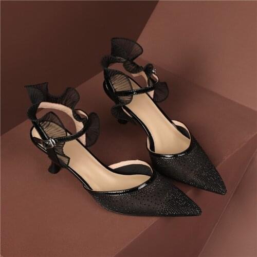 European And American Fashion New Style Ladies High Heels Elegant Noble Sandals Leather Fashion Womens Shoes Banquet Leisure