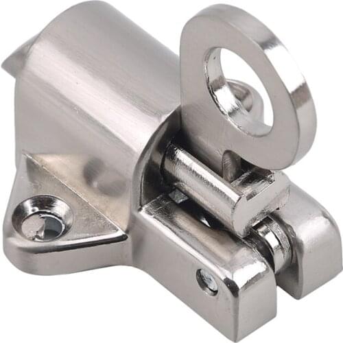 Hot Sale Door Bolt Safty Zinc Alloy Door Bolt Latch Lock Window Gate Security Pull Ring Spring Bounce Gate Latch w/ Screw Silver