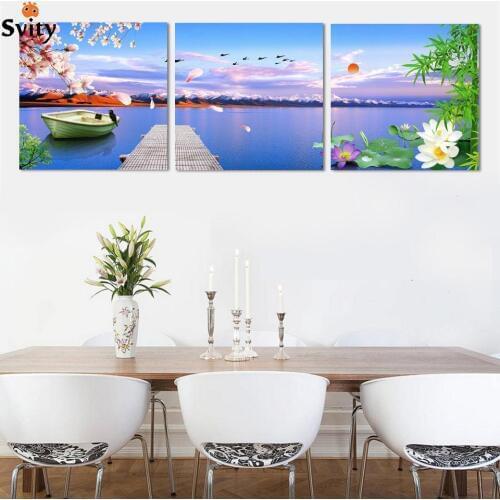 Canvas painting Chinese painting Colorful art Paintings for living room wall Fashion home decoration 3 piece canvas wall art
