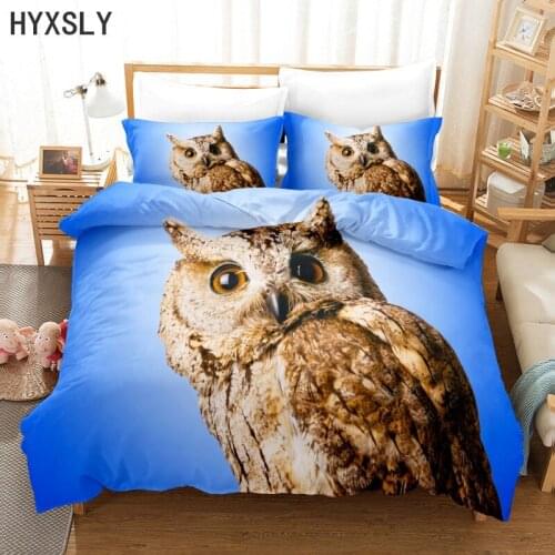 3D Bedding Set Owl Printed US/Europe/UK Size Quilt Cartoon Bed Linen Duvet Cover Pillow Case 2-3 Pieces Sets Adult Baby Children