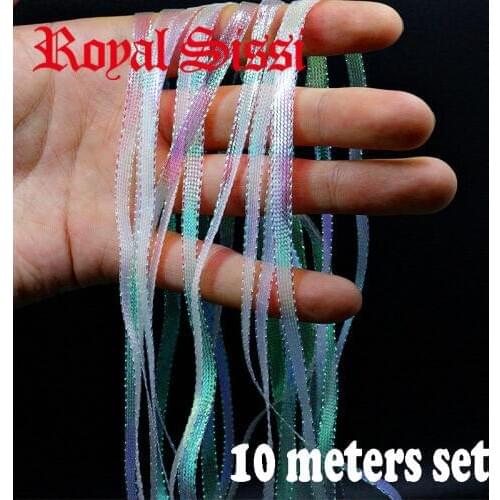 10yards set fly tying highlight pearlescent braidback 5mm wide flat diamond braid shrimp back nymph wingcase fly tying materials