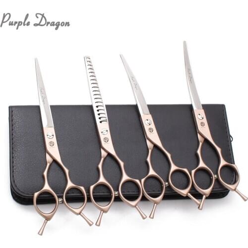 Suit 6.5" 440C Dog Grooming Scissors Straight Shears Thinning Scissors Up&Down Curved Shears Pet Scissors Animal Scissors Z3009