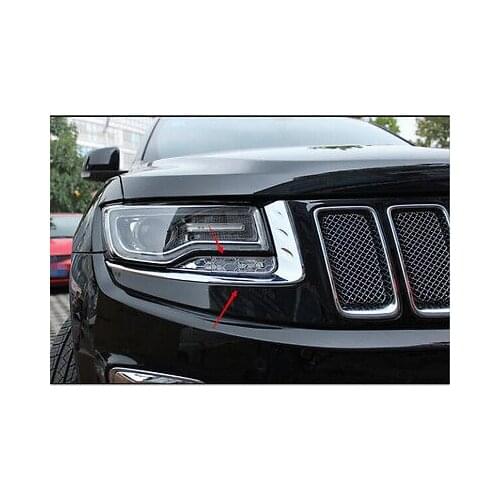 Front Head Light Eyelid Decorative Trim 8pcs for Jeep Grand Cherokee 2014 2015