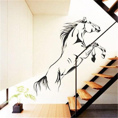 Jumping Horse Wall Art Stickers Chinese Style Ink Sketch Vinyl Decal Home Graphics Lounge Bedroom Hot