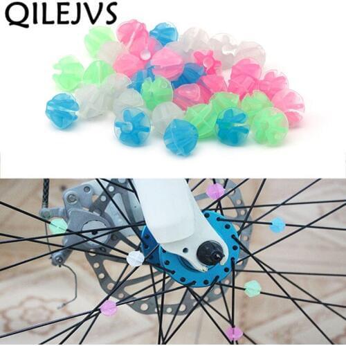 QILEJVS 36X Colorful Plastic Cycle Bike Wheel Spoke Clip Luminous Beads Bicycle Decors