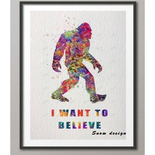 I want to believe Rikivity wall art canvas painting poster print Pictures Living room home decor wall hanging sticker