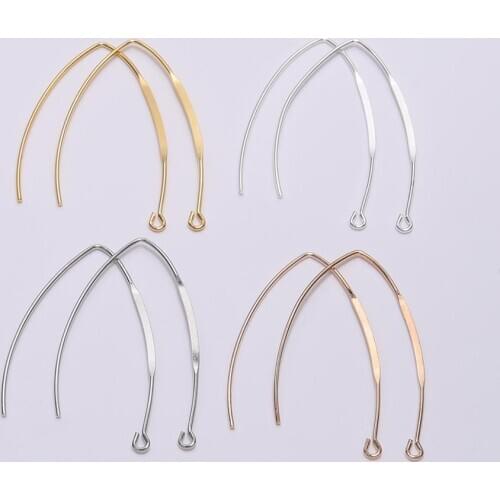 20Pcs Copper Fancy Earwire Marquise Earring Hooks French V-shaped Ear Hook Wire For DIY Jewelry Making Findings Accessories
