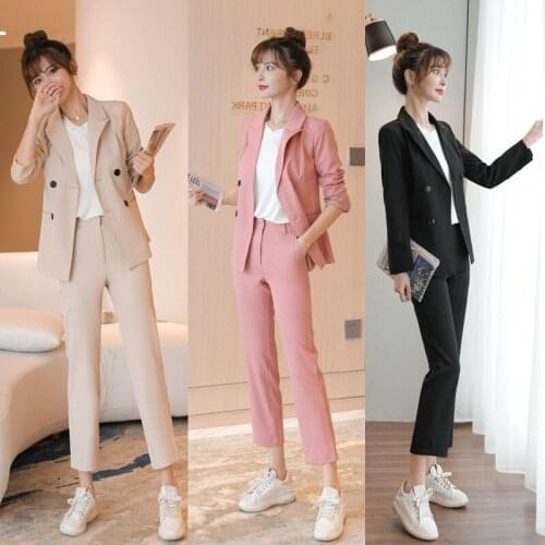 Womens suit new style fashion female temperament commuter OL professional casual suit pants 2 piece sets womens outfits