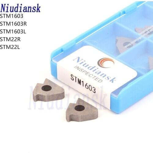 10pcs STM1603 STM1603R STM1603L STM22R STM22L Thread Knife Pad CNC Lathe Accessories Carbide Insert Shim For Thread Turning Tool