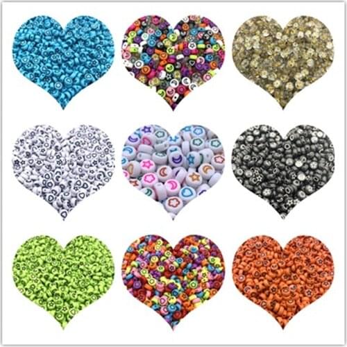 100pcs/Lot 7mm Oval Shape Acrylic Spaced Beads Stars Moon Beads For Jewelry Making DIY Charms Bracelet Necklac