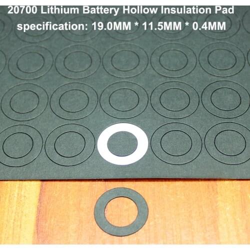 100pcs/lot Lithium Battery High Temperature Gasket Hollow Flat Surface Mat 20700 Insulation Meson 19mm*11.5mm