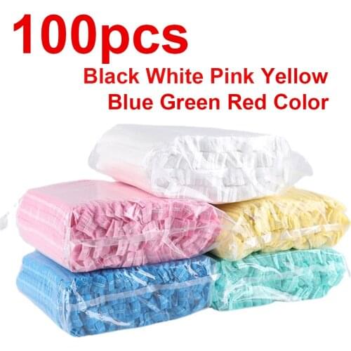 100pcs Disposable Non-Woven Anti Dust Hair Caps for Permanent Makeup Tattoo Accessories Kitchen Black Pink White Blue Green