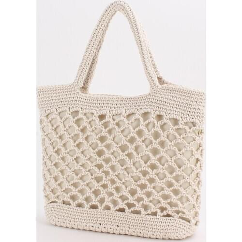 2020 Straw woven bag beach bag hand held solid cotton thread hand hook hand woven bag chaosen style