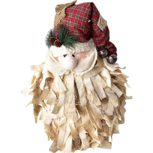 Large Fabric Santa Claus Embellishments Decor Christmas Tree Hanging Ornament
