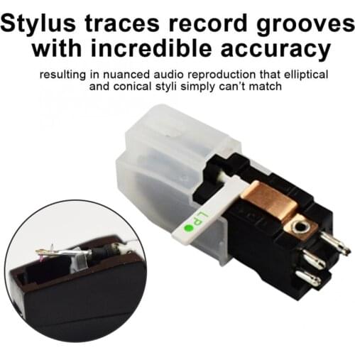 Dual Stylus Turntable Cartridge Double Ruby and Sapphire Stereo Stylus Needles for LP 78 RPM Record Player Replacement Parts