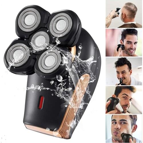 Head Shavers for Bald Man,5 in 1 Electric Razor with Men’s Trimmer Grooming Kit,Waterproof & Wet Dry Use Electric Trimmer