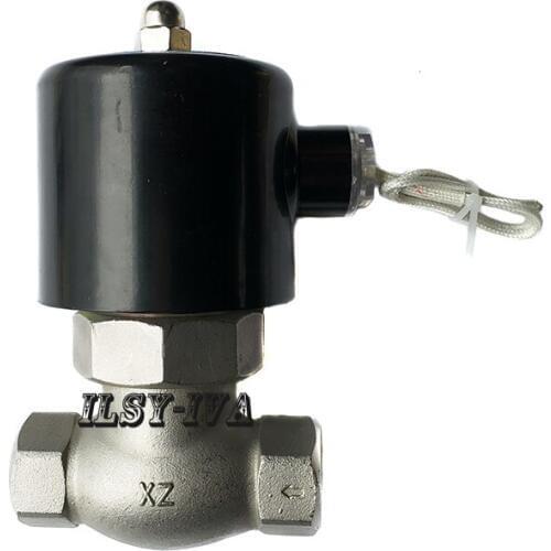 AC220V DN25 two way stainless steel high temperature solenoid valve,G1" high pressure Normally closed steam solenoid valve