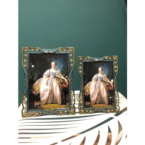 Photo Frame European Style Retro Metal Photo Frame 6/7/8/10 Inch Couple Desktop Creative Photo Album Frame Table DecorationLB539