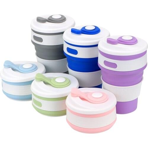 Coffee Mugs Tea Coffee Cups Portable Drinking Ware Mug Silicone Travel Cup Collapsible Food Grade Folding Water Cups