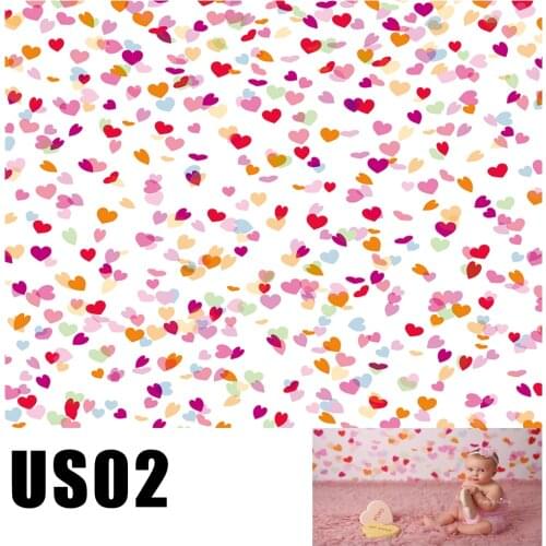 Colourful Flying Hearts Backdrop Girl Birthday Party Baby Shower Banner Valentines Day Photography Backgrounds Studio Wallpapers