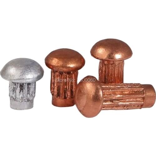 M2.5 Copper Round Head Solid Knurled Rivets For Name Plate 1000pcs/lot