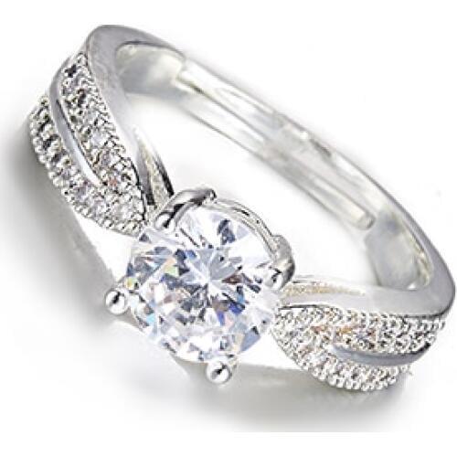 Fashion Female Big Crystal Opening Ring Jewelry Dream Round Gem Series rings jewelry wholesale