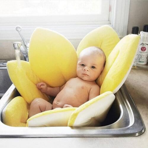 Non Slip Baby Shower Bath Tub Flower Pad Bath Infant Newborn Safety Security Support Cushion Bathtub Mat Shower Seat Toddler