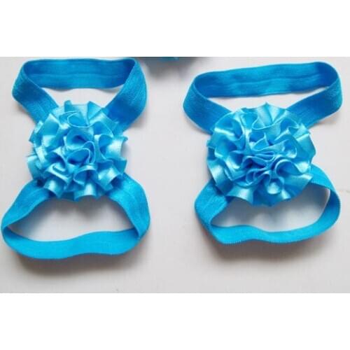 NEW 2014 kids Sandals girl Barefoot Sandals set Ribbon flowers girls flower sneakers 10pairs/lot