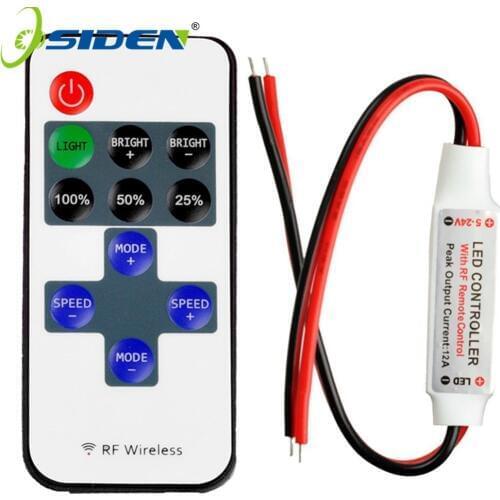 Single Color Remote Control Dimmer DC 12-24V 8Mode 11keys Wireless RF LED Controller for led Strip light SMD 5050 / 3528