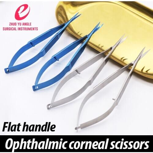 Ophthalmic microscopic corneal scissors: stainless steel/titanium alloy fine scissors for eyelid surgery