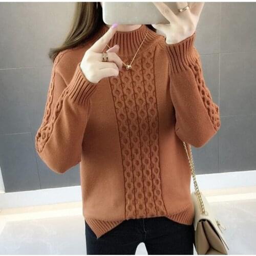 Autumn Winter Style Women Knitted Pullover Sweater Lady Casual Long Sleeve Turtleneck Pullover Shirts ZZ0872