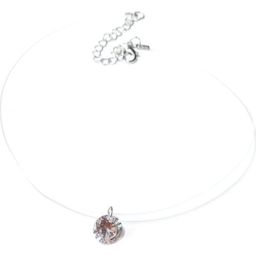 Crystal Transparent Fishing Line Necklaces Chocker Necklace Invisible Chain Choker Necklace Pendant On Line Neck Wedding Women