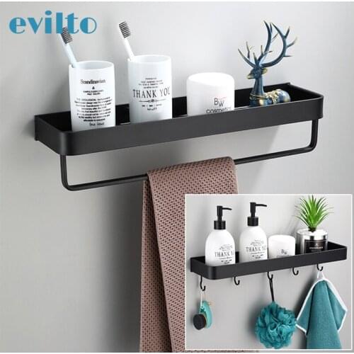 Free Punch Bathroom Shelf Aluminum Bath Shower Shelf Wall-mounted Corner Shelve Towel Rack with Hook Shampoo Holder Storage Rack