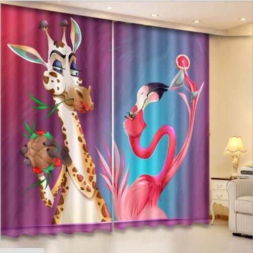 Luxury Blackout 3D Window Curtain living Room kids Bedroom Hotel decorate Creative animals Drapes Cortina Rideaux pillowcase