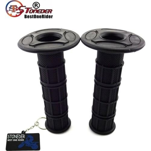 STONEDER 7/8'' 22mm Black Throttle Handle Grips For 50cc - 250cc Motorcycle Dirt Pit Bike