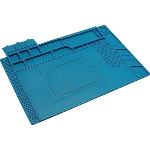 45x30cm Heat Insulation Silicon Pad Desk Mat Maintenance Platform S160 for BGA Soldering Repair Station with Magnetic Section