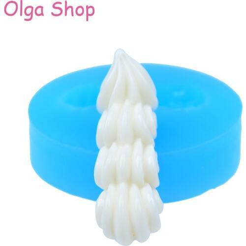 XYL070 41.5mm Long Whipped Cream Flexible Silicone Mold - Dessert, Fondant, Cake Decorating Tools, Candy, Chocolate, Resin Clay