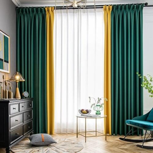 Shading Thick Heat Insulation Soundproof For Bedroom Living Room Custom Stitching Finished Window Curtains