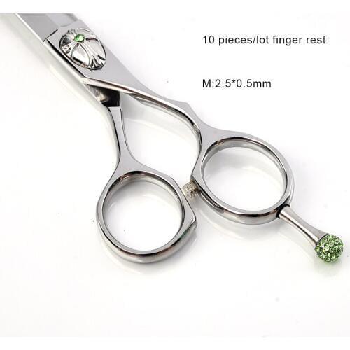 10 pieces/lot Rhinestone Removable Finger Rest Scissors Tang Tail Nail Clavo De Cola Hairstyling Tools Parts M:2.5*0.5mm