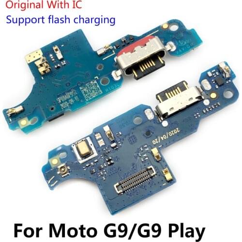 100% Original New For Moto G9 Play USB Charging Board Port Connector Flex Cable Replacement Parts