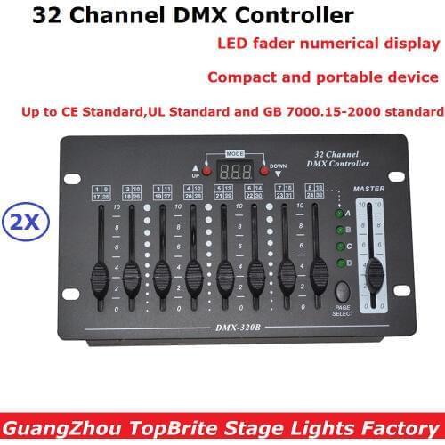2 Unit 32 Channel DMX Lighting Controller DMX 512 DJ Disco DMX Console Equipments For Stage Party Wedding Events Lighting Shows